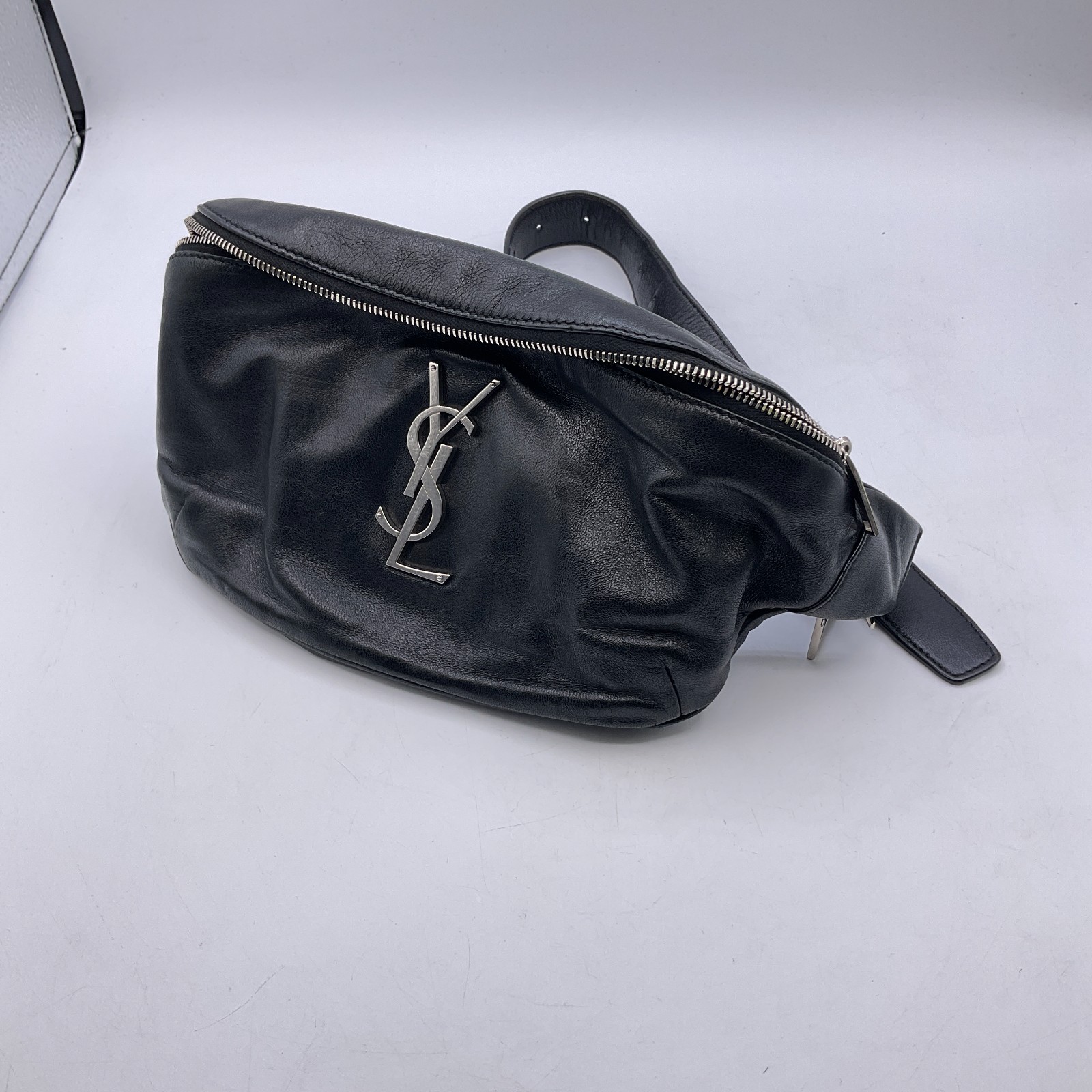 Saint Laurent YSL Classic Monogram Belt Bag Black Leather