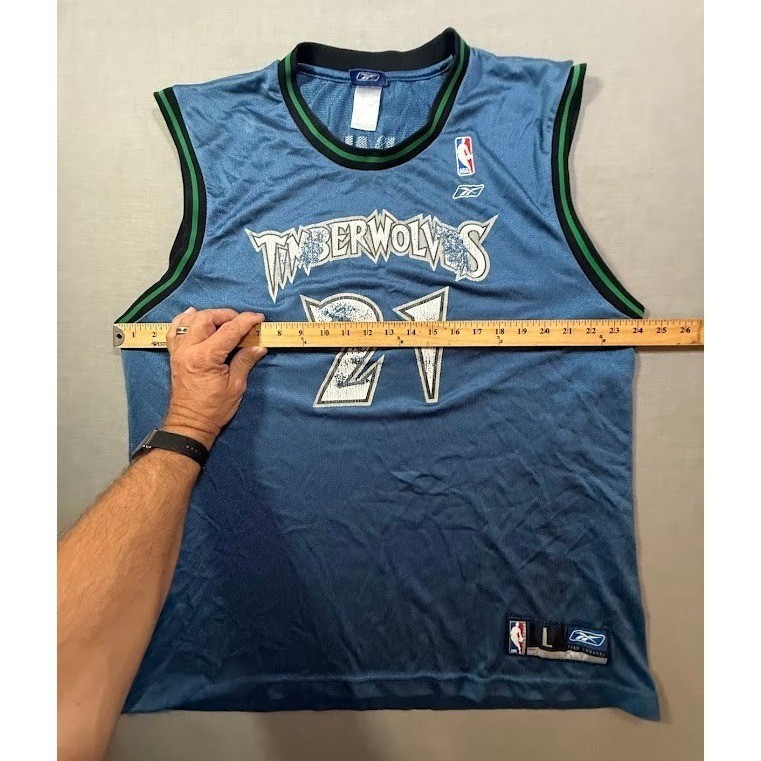 Minnesota Timberwolves Kevin Garnett 21 Basketball Jersey Reebok Size L thumbnail 6