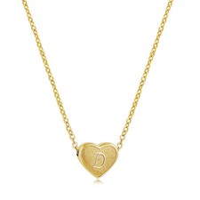 18k Gold Plated Tiny Heart Initial Necklaces for Women Letter D Necklaces for Gi