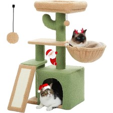 Indoor Cat Tree 32" Small Cat Tower Condo with Sisal Scratching Ramp Cozy