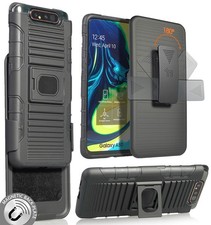 Black Rugged Grip Case with Stand + Belt Clip...