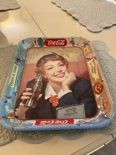 Vintage Coca Cola Metal Tray "Thirst Knows No Season Have A Coke" 13" By 10 1/2"