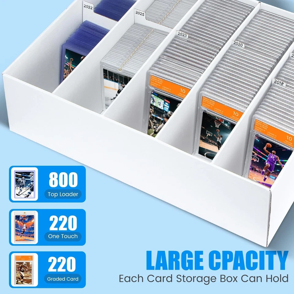Scale Card Box 1 Pack Trading Card Storage Box - 5 Rows Graded Card Case Holds 220 PSA ...