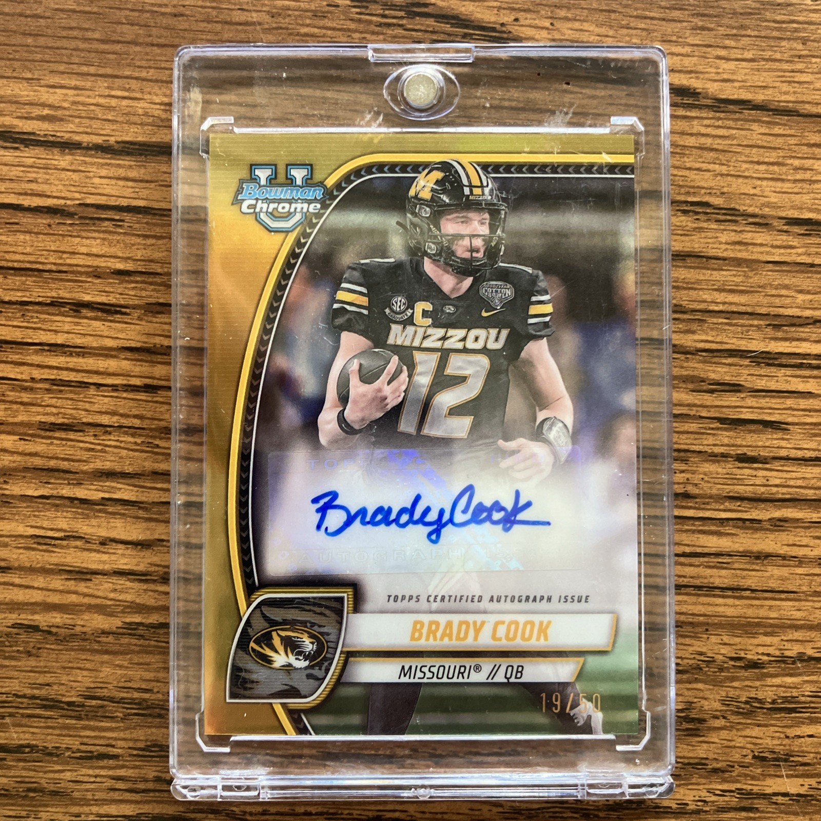 2024 Bowman U- Chrome Prospect Auto Brady Cook #PA-BCO Gold Refractor /50