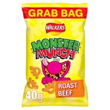 Walkers Monster Munch Roast Beef Bag 40g Pack of 35