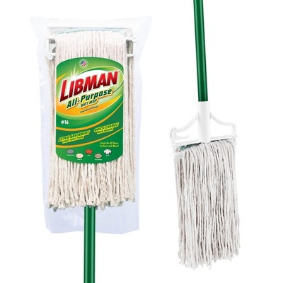 Libman Steel Handle Wet Mop Cotton Blend Green & White