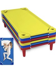 6 Pack Houseables Kids Cot Stackable 52x23 Toddler Daycare Pre-K Colorful Beds