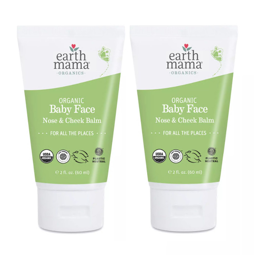 Earth Mama Organic Baby Face, Nose & Cheek Balm 2 oz (Pack of 2)