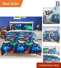 Cozy 5-Piece Twin Dinosaur Bedding Set - Super Soft Machine Washable Comforter