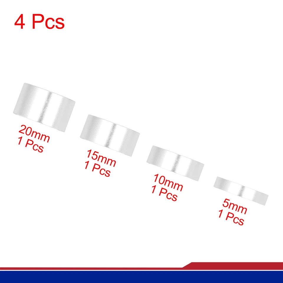 Lot 4 rondelles fourche entretoise tige guidon vélo 5/10/15/20 mm aluum - Photo 2/4