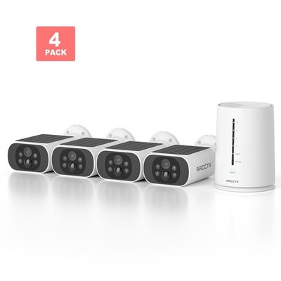 ARCCTV 4MP Wireless Solar Security Camera System Outdoor,2K Video Local Storage