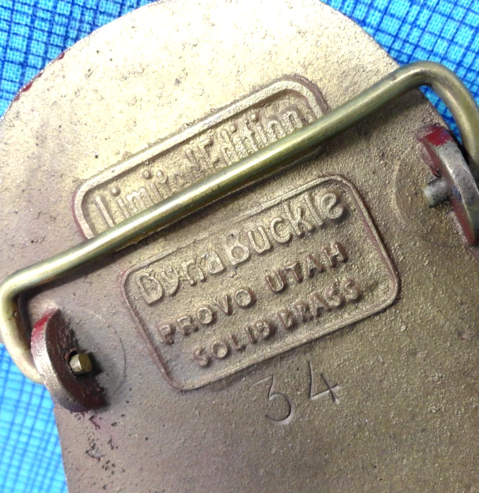 Ranchers Supply Co Promo Hebilla de Cinturón LE # 34 Lamar Colorado De Colección Años 80 Latón. GMP345 Foto 4 de 4