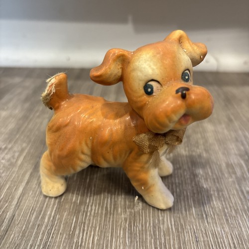 Vintage Ceramic Dog Terrier Figurine Trinket Japan Puppy Terrier