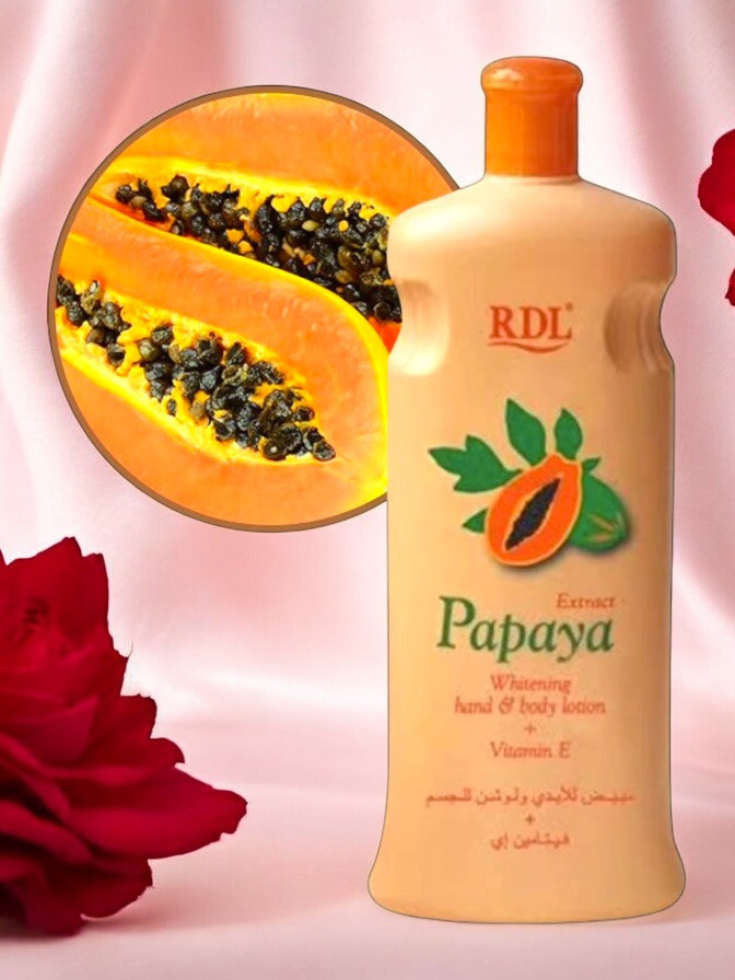 Papaya Body Lotion Natural Whitening Moisturizer Vitamin E, 600ml  USA Stock