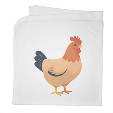 'Stylised Chicken' Cotton Baby Blanket / Shawl BY00047163 