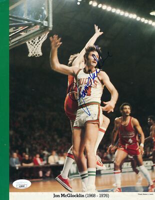 Jon McGlocklin Milwaukee Bucks Signed/Auto 8x10 Magazine