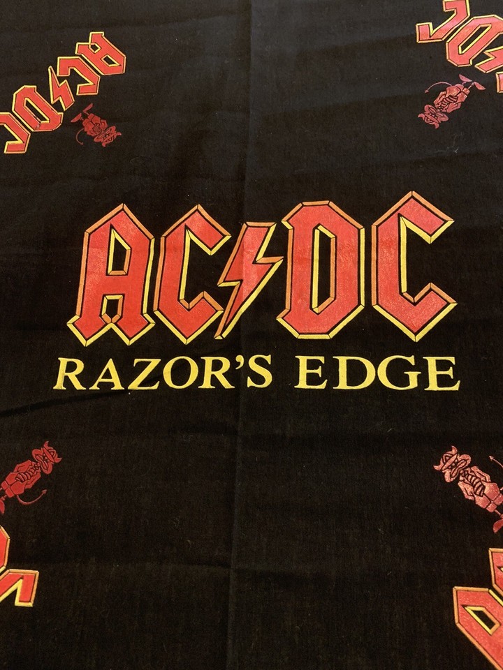 VINTAGE AC/DC RAZORS EDGE BANDANA 1990 True Vintage Rare New Mint ...