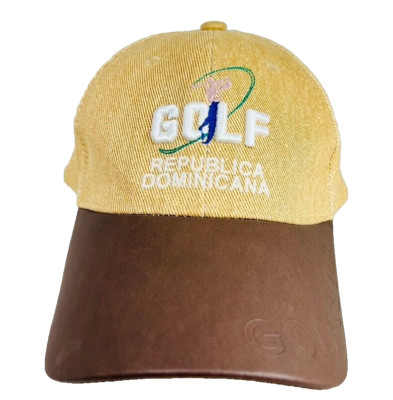 Golf Republica Dominicana Leather Bill Baseball Cap Hat Adjustable Embroidered