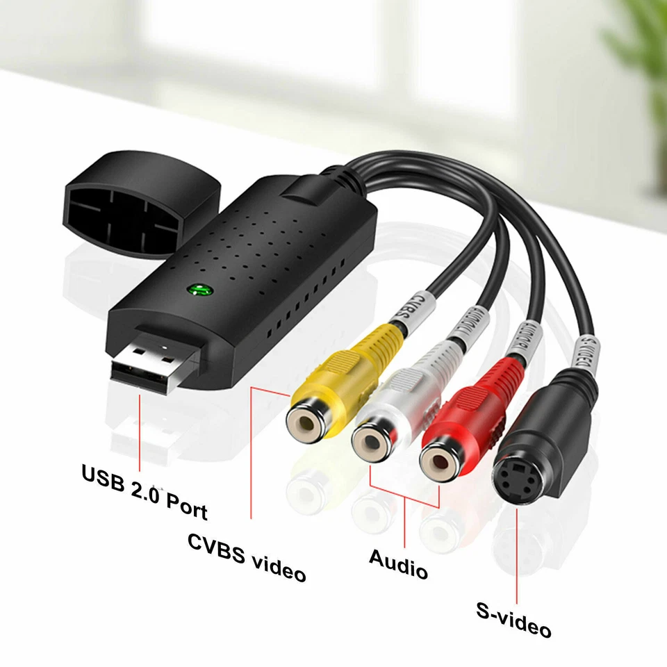Lote USB Audio Video VHS a DVD VCR PC HDD Convertidor Adaptador Tarjeta de Captura Digital Foto 3 de 4