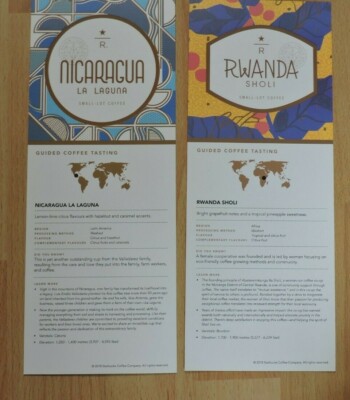 2 VERSCHIEDENE STARBUCKS RESERVE SCHNUPPERKARTEN AUS DEN USA SAMMLERSTÜCK. LOT 3
