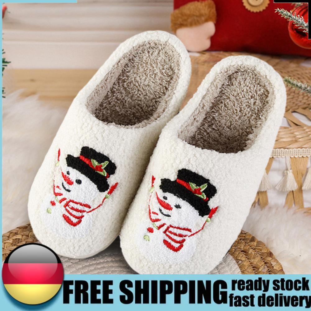 APL Pantofole Donna Motivo Natalizio Antiscivolo Comode per l'Inverno (Bianco 39 4