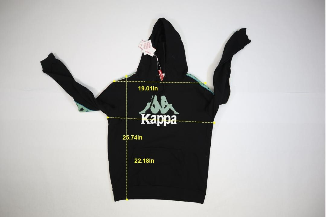 Kappa 222 Banda Rocket Hoodie Black Smoke Green Sage