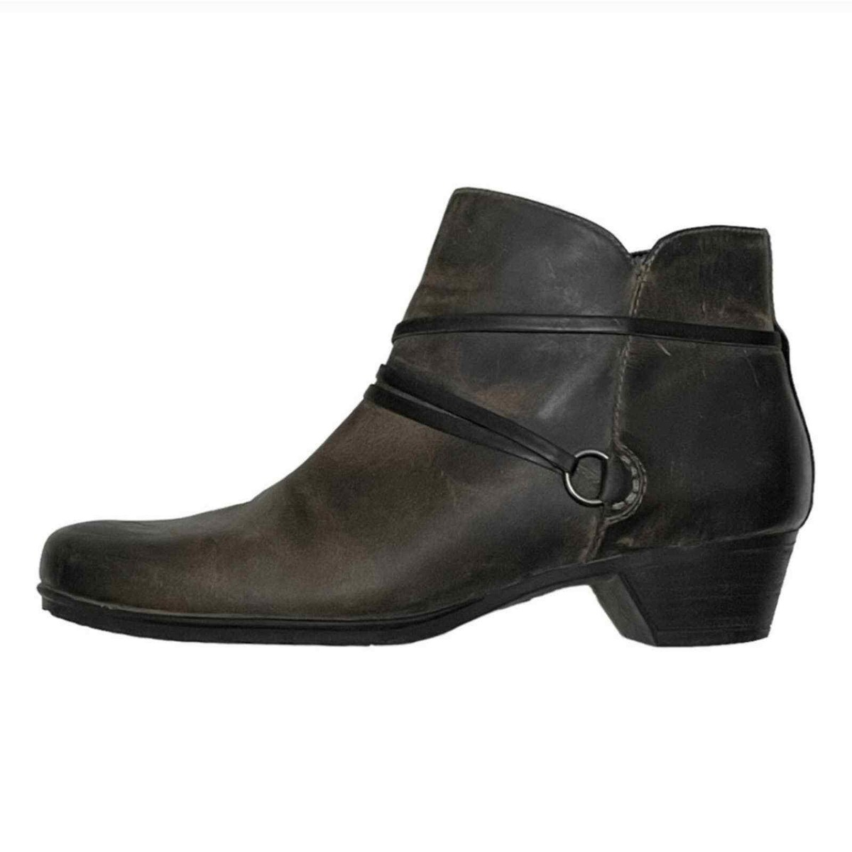 Abeo Maya Bio System Booties Dark Grayish Brown Leather Size