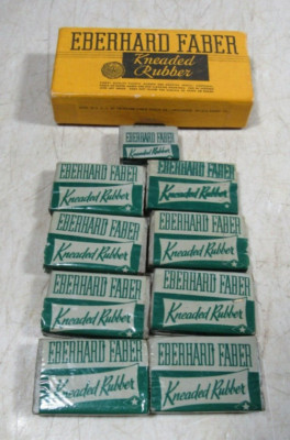 Vintage/Antique Eberhard Faber Kneaded Rubber Soft Pencil Erasers 1224 1222 NOS