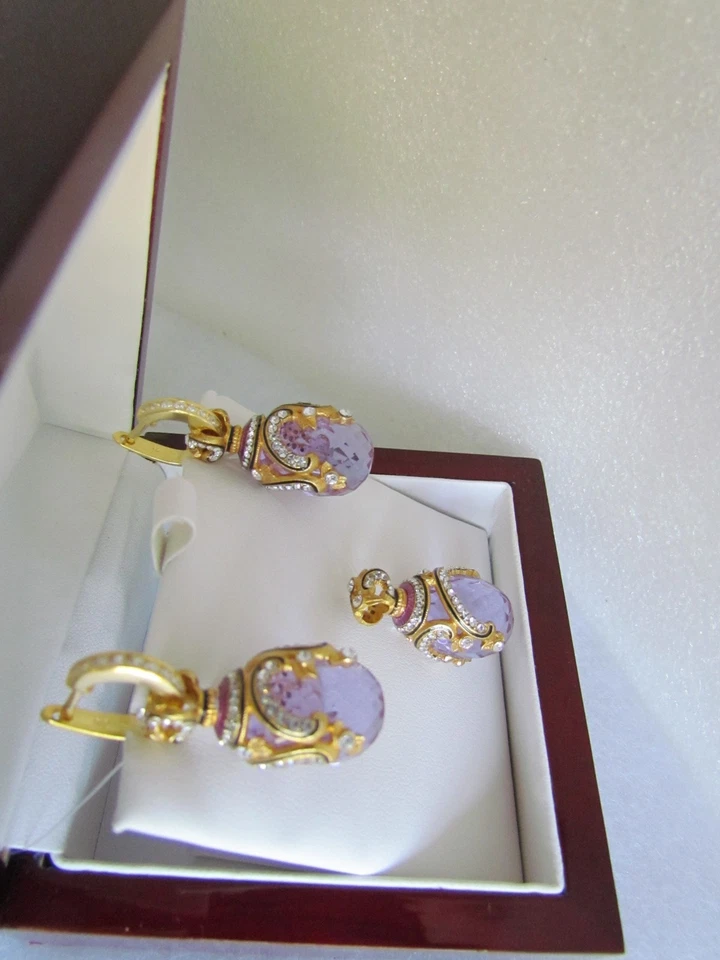 ALEXANDRITE EARRINGS & PENDANT SET HANDMADE RUSSIAN SOLID STERLING SILVER 925 - Image 4 of 4