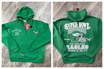 NFL RETRO LOGO PHILADELPHIA EAGLES HOODIE KELLY GREEN VINTAGE SUPER BOWL sz L
