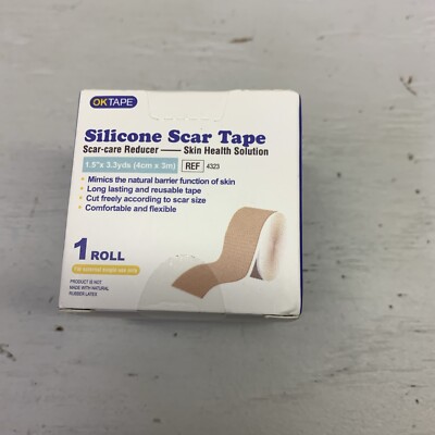 OK Tape Scar Care Reducer Silicone Tape 1.5''x 3.3 Yds Exp 3/26