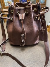 Vintage Dooney Bourke Brown Leather Bucket Bag Limited Edition 1980 s Rare