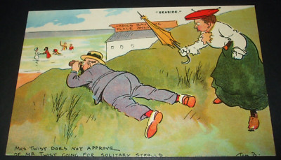 TOM BROWNE Comic SEASIDE Humor PEEPING TOM BADEN DAMEN FERNGLAS SPY Frauen