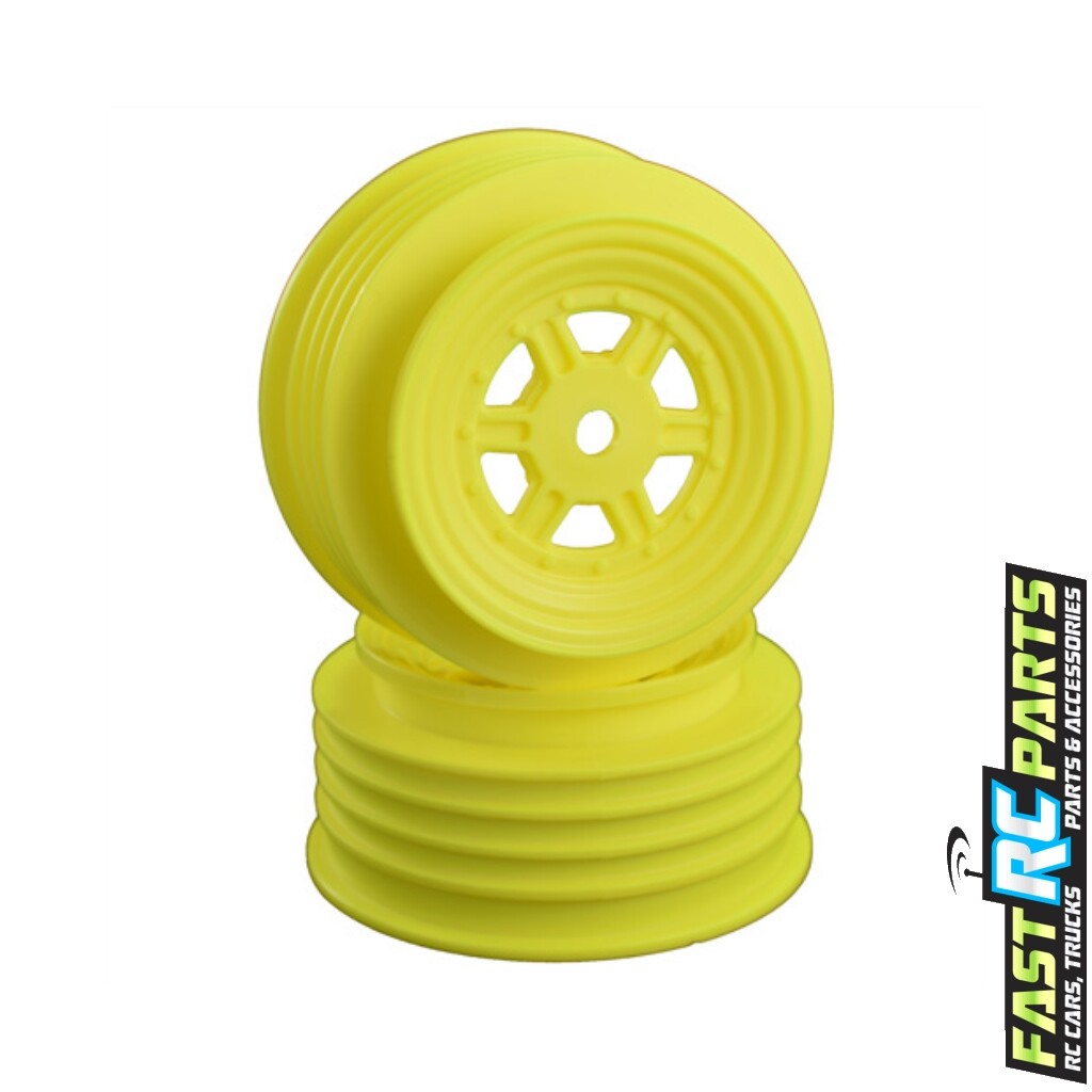 DE Racing Gambler Front Wheels with 12mm Hex / TLR Offset / YELLOW