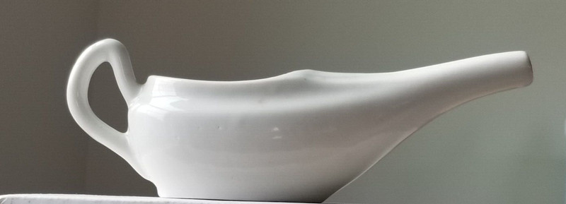PORCELAIN NETI POT BELGIUM late 1800s