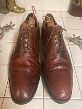 Prada Mens Oxford Wingtip Brogue Size US 9.5 UK8.5 Brown Leather MILANO