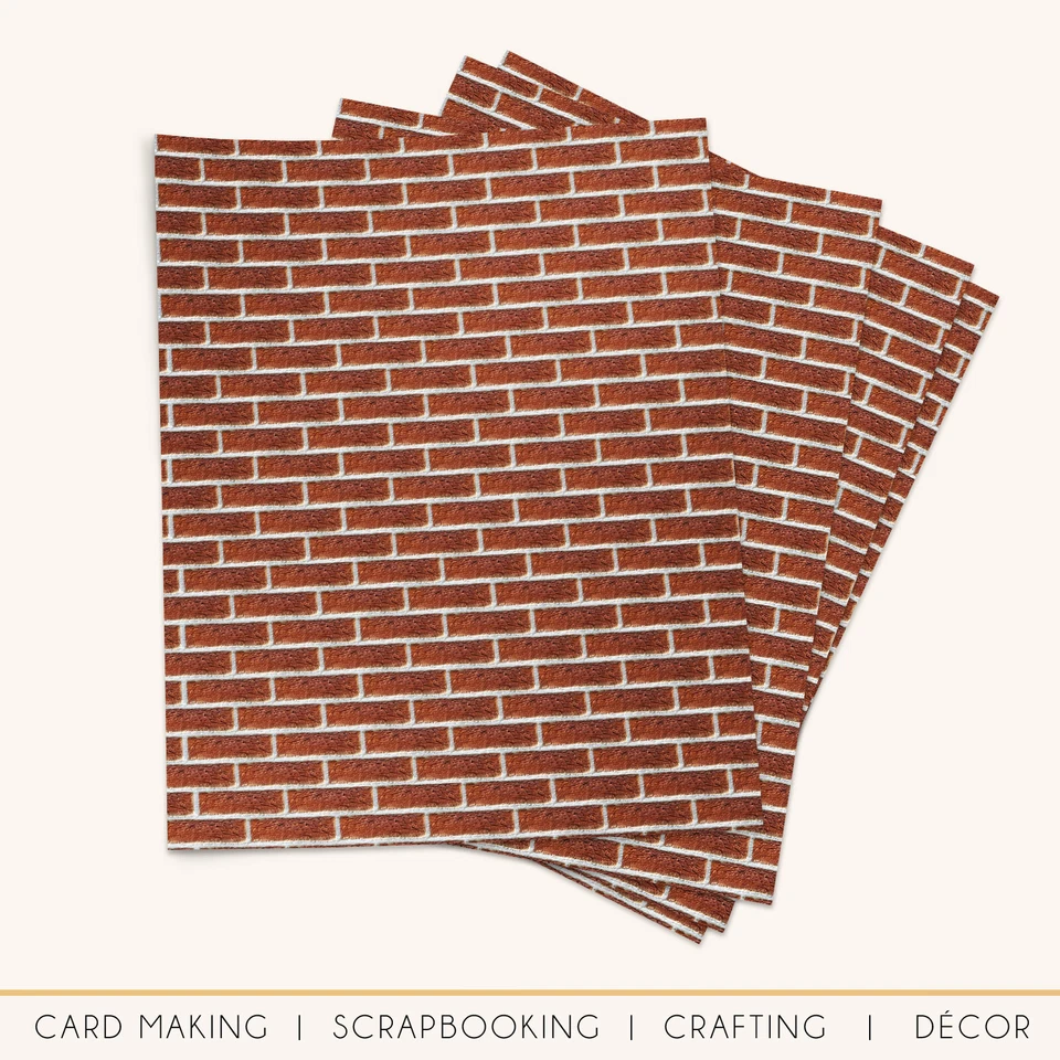 Brick Wall Effect Pattern Scrapbooking Journaling A4 Crafting Cardstock 300gsm - Image 3 of 4