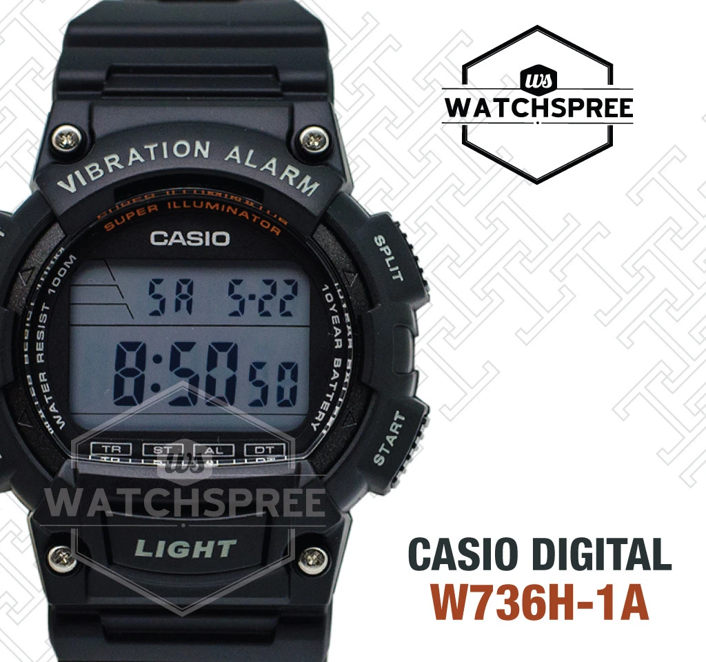 Casio Digital Watch W736H 1A eBay