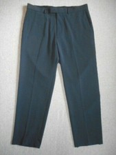 Mens Pants-HAGGAR-dark gray microfiber flat front w/ beltloops-36X32
