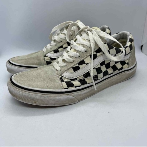 low top checkered vans