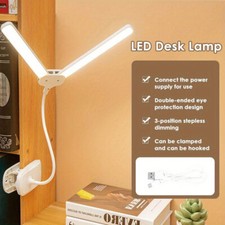 1pcs Double Head Desk Lamp Piano Light with 2 USB Charging Ports, LED Desk Light