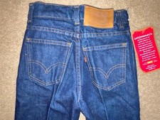VTG BOYS NEW 24 X 27 LEVIS STRAIGHT DARK DENIM JEANS PANTS