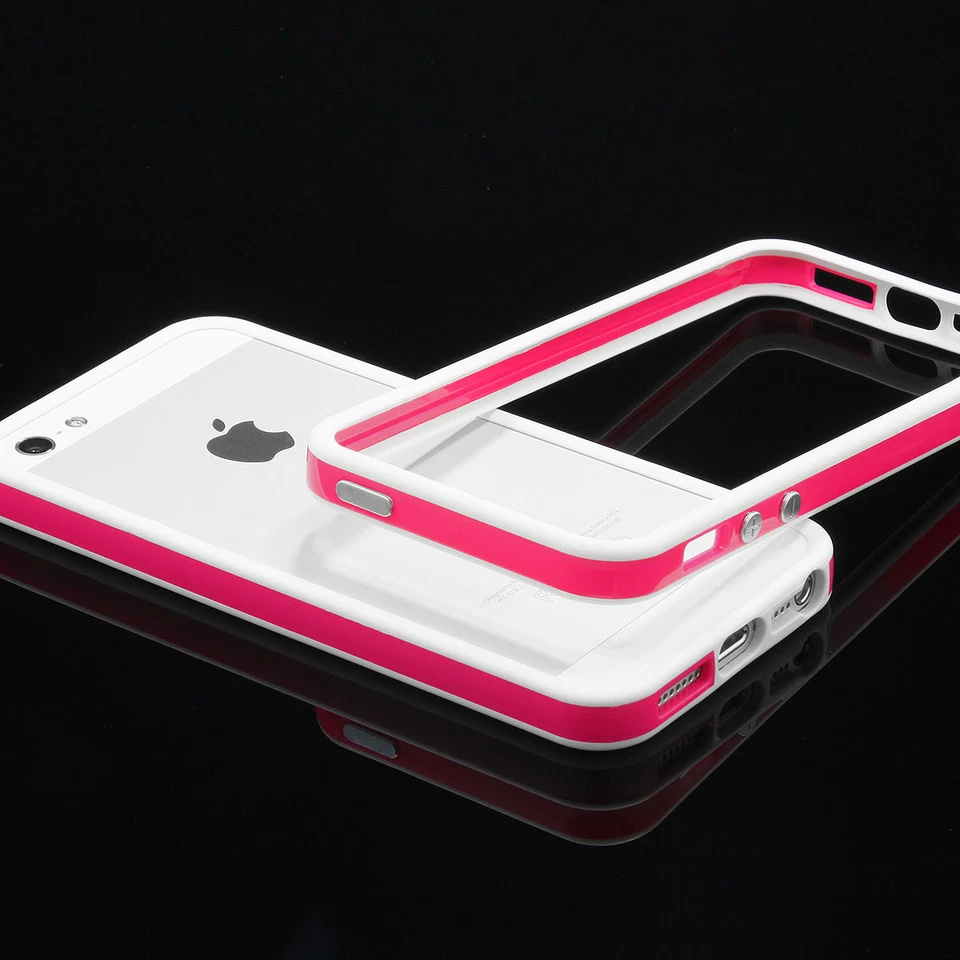 Funda De Silicona TPU Para Apple iPhone 5 5s SE Bumper Protección Blanco Rosa - Imagen 3 de 4