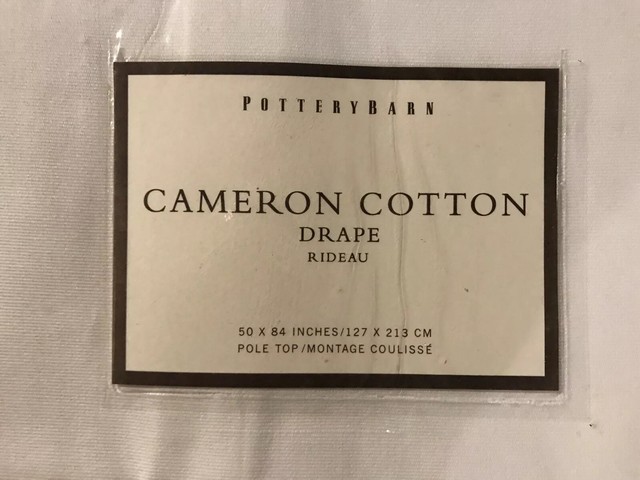 1 Pottery Barn Kids White Ruffle Blackout 84 Drape Curtain Panel