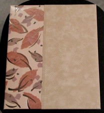 Hallmark Scrapbook Photo Album   Beige  suede  with leaves and gold PHA6159