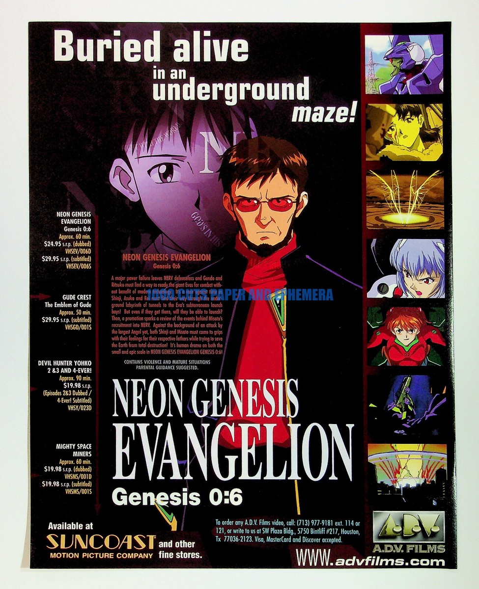 Neon Genesis Evangelion ADV Films 1997 Anime Print Magazine Ad