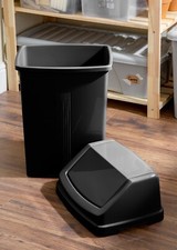 8L Small Plastic Dustbin With Lid Swing Top For Kitchen Bathroom Bin Vanity Unit