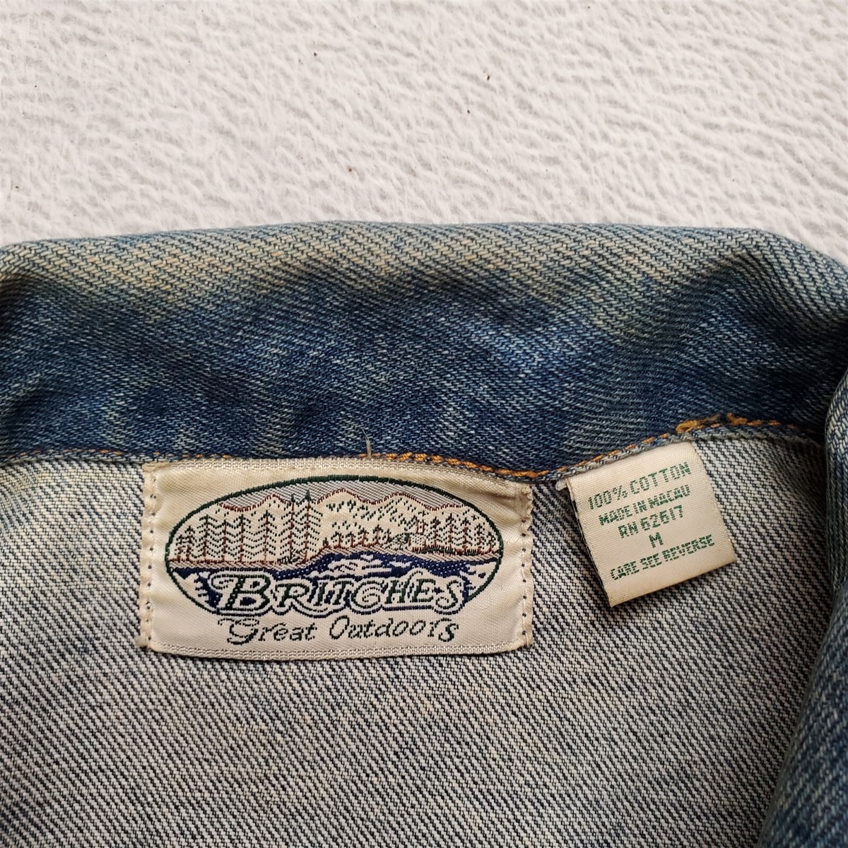 Vintage Britches Denim Jacket Men Small Blue Western Jean Trucker