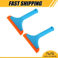 TWO Window Mirror Car Windshield Squeegee Blade Water Wiper Universal Silicone