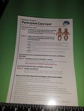 Realityworks Real Care Baby 3 Infant Simulator Program  Participant Care Card